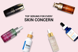 Image showcasing top serums for every skin concern, featuring trusted skincare brands and their products.