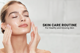 Woman applying skincare for a healthy and glowing complexion.