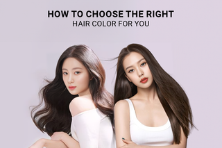 Two women with long, dark hair showcasing different hair color shades, with the text 'How to Choose the Right Hair Color for You' on a soft background.