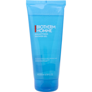 Biotherm Homme Aqua Fitness Body & Hair Shower Gel 6.76oz - Refreshing shower gel with ocean water and minerals for revitalized skin and hair.