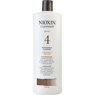 Nioxin System 4 Cleanser for Fine Chemically Enhanced Noticeably Thinning Hair Color Safe 33.8 OZ bottle.