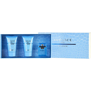 Versace Man Eau Fraiche EDT 0.17 OZ Mini & Aftershave Balm 0.8 OZ & Shower Gel 0.8 OZ from fragrancedealz.com