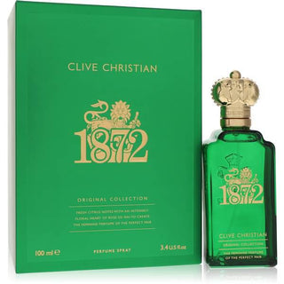 1872 by Clive Christian at FragranceDealz.com, featuring an opulent bottle design. Highlights a classic fragrance with notes of bergamot, rose, and sandalwood.