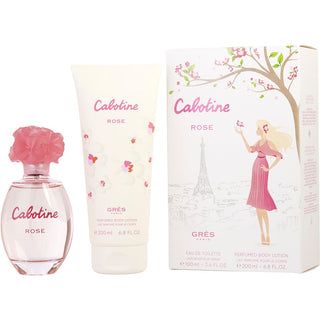 Cabotine Rose EDT Spray 3.4oz and Body Lotion 6.8oz set available at fragrancedealz.com.