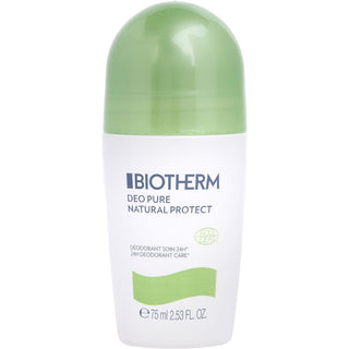 Biotherm Deodorant Deo Pure Natural Protect 24 Hours Deodorant Care Roll-On 2.53oz - Long-lasting, gentle deodorant with natural ingredients for 24-hour protection.