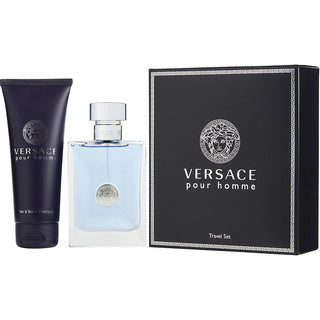 Versace Pour Homme EDT Spray 3.4 oz and Hair and Body Shampoo 3.4 oz Travel Set from fragrancedealz.com