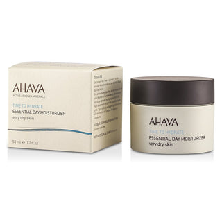 Ahava Time To Hydrate Essential Day Moisturizer Very Dry Skin 1.7oz jar with a clean design.