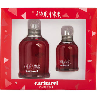 Amor Amor EDT Spray 3.4oz & 1oz - Captivating fragrance set with vibrant, romantic scent of Amor Amor, perfect for any occasion.