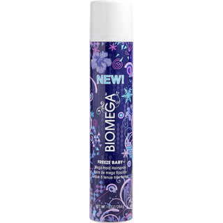 Aquage Biomega Freeze Baby Mega Hold Hairspray 10oz - Ultra-hold hairspray with Omega-rich nutrients for maximum hold and natural shine.