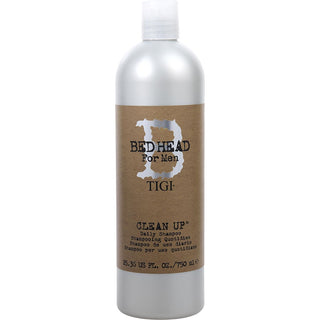 Bed Head Men Clean Up Daily Shampoo 25.36oz bottle with invigorating formula.