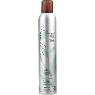 Bain De Terre Stay N' Shape Flexible Shaping Spray 9oz bottle with botanical extracts.