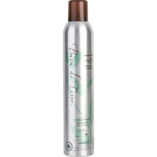 Bain De Terre Infinite Hold Firm Finishing Spray 9oz bottle with botanical extracts.