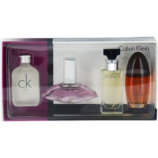 CALVIN KLEIN VARIETY by Calvin Klein - 4 PIECE WOMENS MINI VARIETY WITH OBSESSION & EUPHORIA & ETERNITY & CK ONE AND ALL ARE 0.5 OZ MINIS