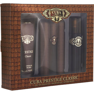 CUBA PRESTIGE GOLD by Cuba - EDT SPRAY 3 OZ & AFTERSHAVE SPRAY 3.3 OZ & SHOWER GEL 6.6 OZ