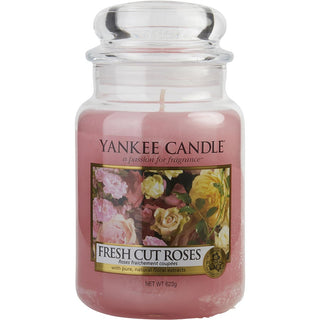 Yankee Candle Fresh Cut Roses Scented Large Jar 22 OZ at fragrancedealz.com