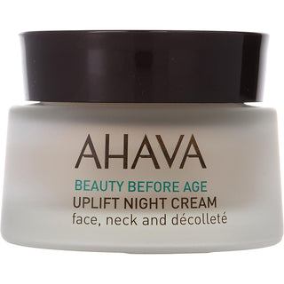 Ahava Beauty Before Age Uplift Night Cream 1.7oz jar with an elegant design.