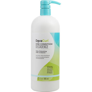 DevaCurl One Condition Decadence 32 oz bottle with sleek design, packaging may vary.