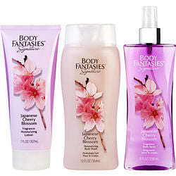 BODY FANTASIES JAPANESE CHERRY BLOSSOM by Body Fantasies - BODY SPRAY 8 OZ & BODY LOTION 7 OZ & BODY WASH 12 OZ