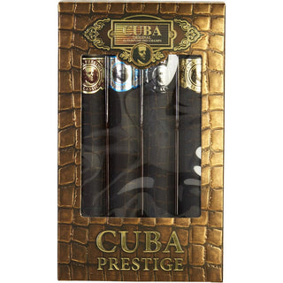 Cuba Variety Prestige Set with Classic, Black, Platinum, and Legacy EDT 1.17oz each available at fragrancedealz.com.