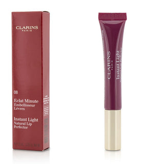 Clarins Eclat Minute Instant Light Natural Lip Perfector #08 Plum Shimmer 0.35oz tube.