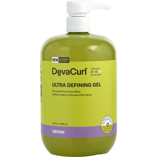 DevaCurl Ultra Defining Gel 32 oz bottle with sleek design, packaging may vary.