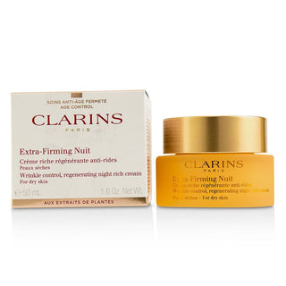 Clarins Extra-Firming Nuit Wrinkle Control Regenerating Night Rich Cream 1.6oz jar.