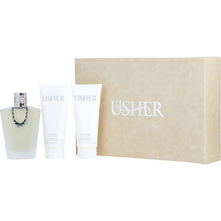  Usher EAU DE PARFUM SPRAY, BODY LOTION, and BODY WASH set from fragrancedealz.com