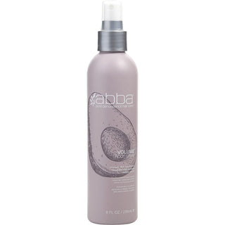 Abba Volume Root Spray 8oz bottle with new packaging, featuring ginseng and rice protein.