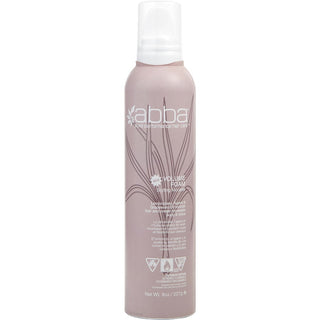 Abba Volume Foam 8oz bottle with new packaging, featuring lemongrass and avocado oil.