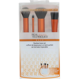 Real Techniques by Real Techniques - Flawless Base Set: Contour Brush + Detailer Brush + Buffing Brush + Square Foundation Brush + Brush Cup