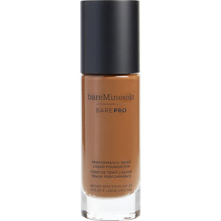 Bareminerals BarePro Performance Wear Liquid Foundation SPF20 #30 Cocoa 1oz bottle with pump dispenser.