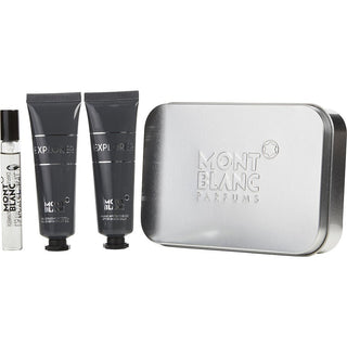 MONT BLANC EXPLORER by Mont Blanc - EAU DE PARFUM 0.25 OZ MINI & AFTERSHAVE BALM 1 OZ & SHOWER GEL 1 OZ & TRAVEL POUCH