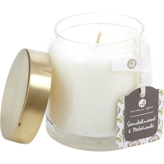  Sandalwood & Patchouli Scented Soy Glass Candle 10 oz for a soothing fragrance, available at fragrancedealz.com