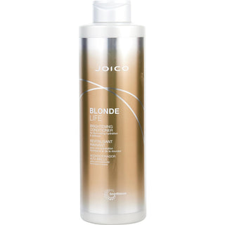 Joico COLOR BALANCE BLUE CONDITIONER 8.5 OZ bottle on an elegant bathroom counter.