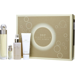 Perry Ellis 360 Set EDT SPRAY 3.4 OZ & BODY MIST 4 OZ & SHOWER GEL 3 OZ & EDT SPRAY 0.25 OZ MINI on fragrancedealz.com.