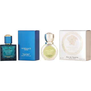 Versace Variety 2-Piece Unisex Variety Set with Versace Eros Pour Femme and Versace Eros Pour Homme EDT Spray 1 oz each from fragrancedealz.com