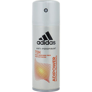 Adidas Adipower 72 HOUR Antiperspirant Spray 5oz can with a sleek, sporty design.