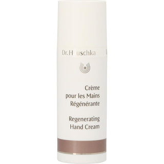 Dr. Hauschka Regenerating Hand Cream 1.7oz tube with red clover and olive oil.