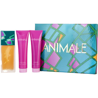 Animale Eau de Parfum Spray 3.4oz, Body Lotion 3.4oz, and Shower Gel 3.4oz - Seductive fragrance set with captivating notes and luxurious hydration.