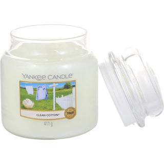  Yankee Candle Clean Cotton Scented Medium Jar 14.5 OZ at fragrancedealz.com