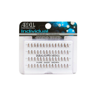 Ardell Duralash Individual Lashes Flare Short Brown with high-quality synthetic fibers for natural enhancement.