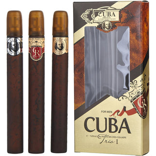 Cuba Variety Trio I Set with Gold, VIP, and Royal EDT 1.17oz each available at fragrancedealz.com.