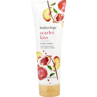 Bodycology Scarlet Kiss Body Cream, 8oz tube with striking design. Buy now at fragrancedealz.com