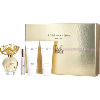 Bcbgmaxazria Bon Chic Set with Eau de Parfum Spray, Body Lotion, Shower Gel, and Rollerball Mini.