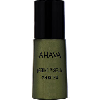 Ahava Safe Retinol Pretinol Serum 1oz bottle with sleek design.