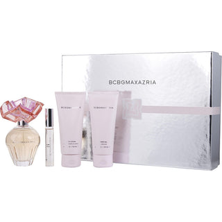 Bcbgmaxazria Eau de Parfum Set with Eau de Parfum Spray, Body Lotion, Bath Shower Gel, and Rollerball Mini.