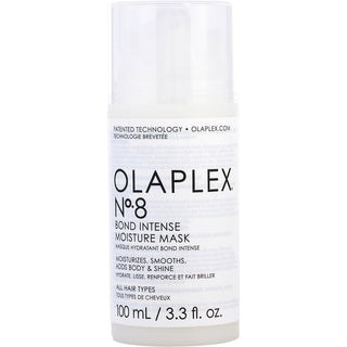 Olaplex #8 Bond Intense Moisture Mask 3.3 oz jar for intense hydration and shine. Available at fragrancedealz.com