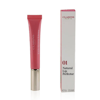 Clarins Natural Lip Perfector #01 Rose Shimmer 0.35oz tube.