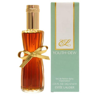 Youth Dew Perfume bottle and box set, offering a luxurious blend of oriental spices and florals, on Fragrancedealz.com.