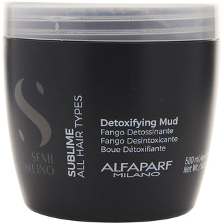 Alfaparf Semi Di Lino Sublime Detoxifying Mud 21.1oz jar with elegant design.